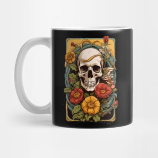 Elegant Floral Skull Art: Trending & Unique Boho Design Mug